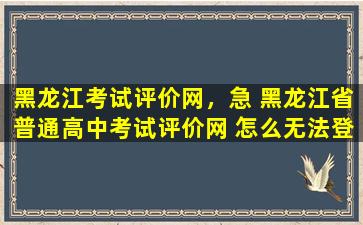 黑龙江考试评价网，急 黑龙江省普通高中考试评价网 怎么无法登陆